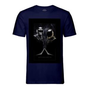 T-SHIRT T-shirt Homme Col Rond Bleu Daft Punk Superheroes Affiche d'Artistes Musique de Livio Bernardo Original Art