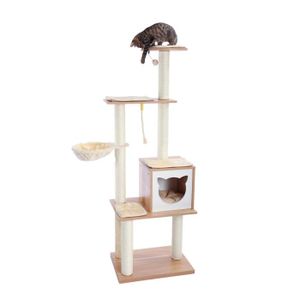 Arbre A Chat Solide En Bois Gros Cdiscount