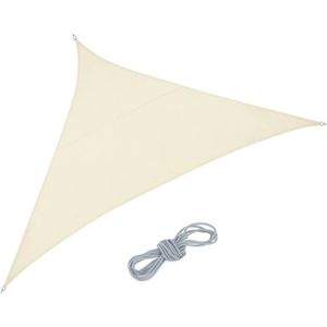 VOILE D'OMBRAGE Voile D'Ombrage Triangle, Tissu Pes, Imperméable, Concave, Toile Soleil Avec Cordes, 3 X 3 X 4,5 M, Beige[u14628]