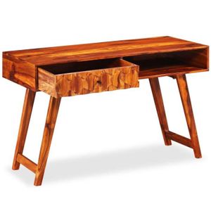 MEUBLE TV Table d'écriture en bois massif de Sesham - VBESTLIFE - 118 x 50 x 76 cm - Laqué - Marron