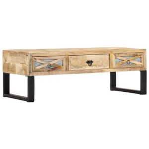 TABLE BASSE Table basse en bois de manguier massif - VINGVO - YIN - Laqué - Marron - Campagne