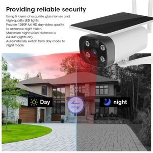 CAMÉRA IP KE17630-Caméra Solaire Wifi 1080P Caméscope d'Inte