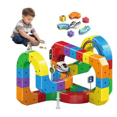 Clickrail – Kit De Train électrique Flexible 81 Pièces Avec Blocs Magnétiques Et Défi Gravité, Pour Les Kids !