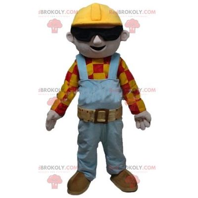 Mascotte d ouvrier de charpentier en tenue coloree Costume Redbrokoly personnalisable Cdiscount Jeux Jouets