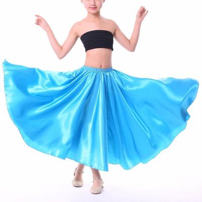Inlzdz Enfant Fille Jupe Danse de Salon Mousseline Longue Jupe Danse Flamenco Latine 3 12 Ans Cdiscount Sport