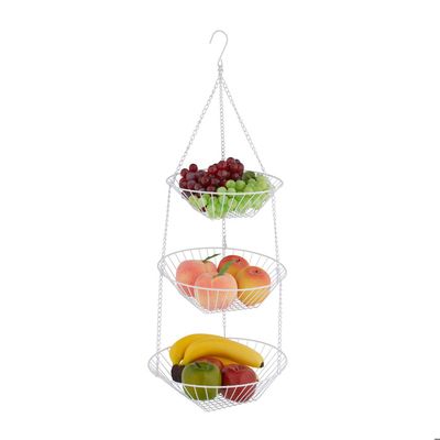 Relaxdays Support bananes avec pied rond, crochet bananes, porte fruits, bananes, raisins, en fer chromé, argenté