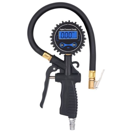 Manomètre Pression Pneus Numérique - 220 PSI, Multifonction Gonflage/dégonflage, écran LCD, Pour Voiture, Moto, Vélo