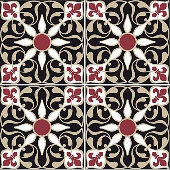 Sticker Carrelage Autocollant - Modèle HERITAGE - 20x20 Cm - Pour Sol Salle De Bain & Cuisine - Fabriqué En France