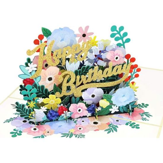 Carte D'anniversaire Pop-up 3D 'Bouquet De Lys' - 26x30 Cm - Fabriqué à La Main - 8