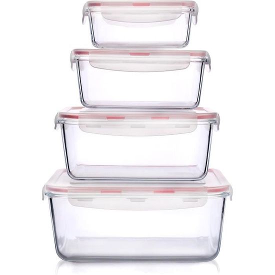 Glasslock Lot de 24 récipients alimentaires en verre avec couvercles