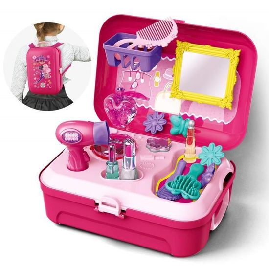 Jouet Fille 3 Ans Jouets Make Up Kit Pretend Princesse Set Jouets avec Sac à Dos 16pcs pour Enfants Fille 2 3 Ans