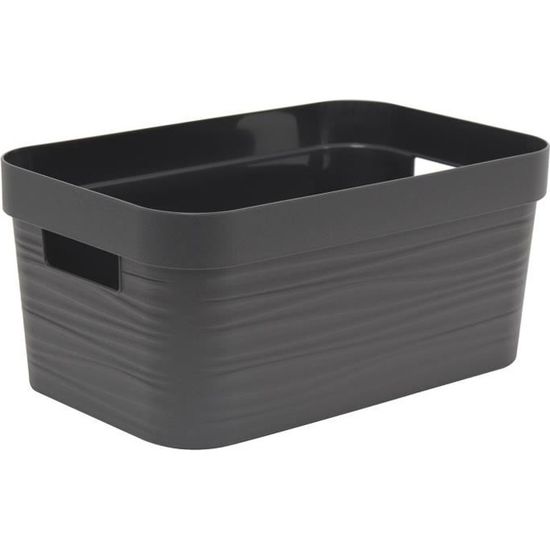 Eda Plastique Boite De Rangement Decor Stone Anthracite 18 L