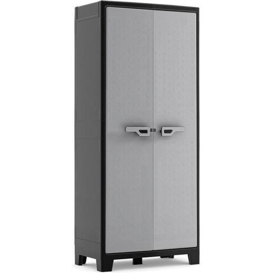 KETER Armoire Haute Utilitaire TITAN Armoire en Resine Multifonctions Etageres et Pieds