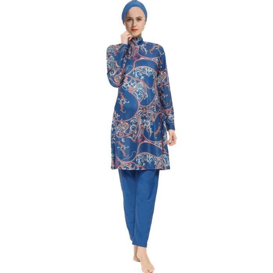 Burkini 2 Pièces Pour Fille - Modèle Hijab Modeste, Protection UV, Manches Longues | Pour Plage, Piscine, Activités Aquatiques