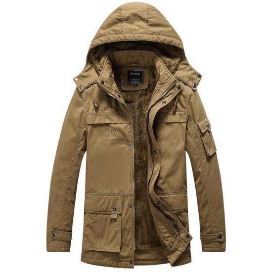 Manteau capuche cheap hiver homme