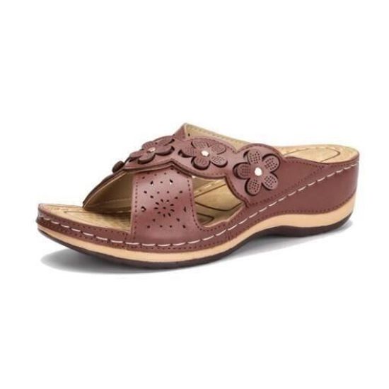 Sandales Cole Haan Talon Compensé Marron - Taille 10 Femme, Cuir, Fabriqué En Italie