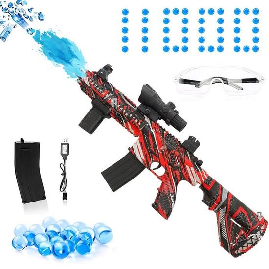 Pistolet à eau électrique PIMPIMSKY avec 11000 balles molles d'éclaboussure de Gel-jouet de pistolet pour CS adultes enfants