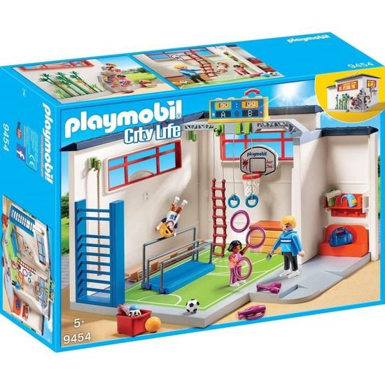 Playmobil City Life Set en 4 Parties 9454 9455 9456 9457 Salle de Gym +  Salle de Classe Cours d'Histoire + Cours de Chimie + Maître de Maison avec  Kiosque : : Jeux et Jouets