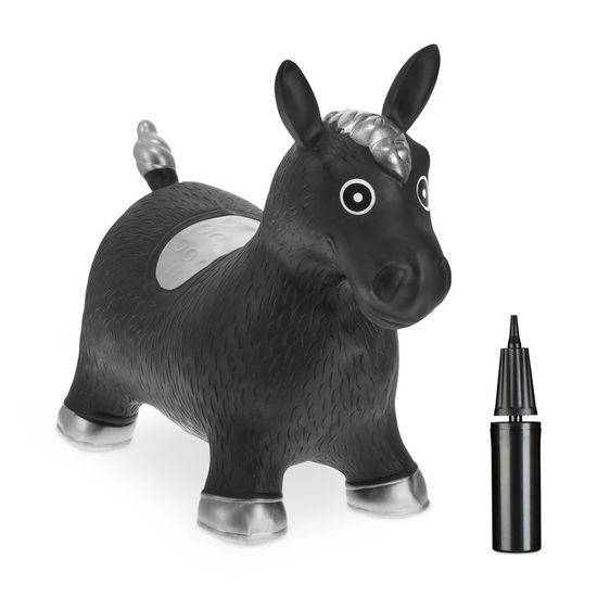 Relaxdays Animal sauteur, jouet en forme de cheval, avec pompe à air, charge maximale 50 kg, 3 ans et plus, noir Relaxdays Animal sauteur, jouet en forme de cheval, avec pompe à air, charge maximale 50 kg, 3 ans et plus, noir