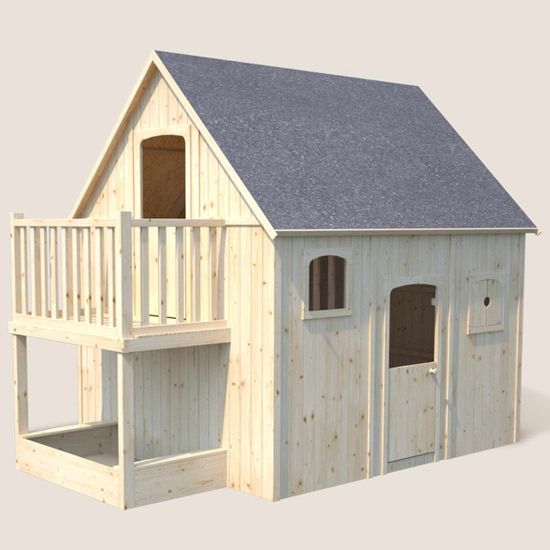 Cabane en bois pour enfant - SOULET - DUPLEX - Maisonnette en bois à étage - Dimensions 3060x2120x2490mm