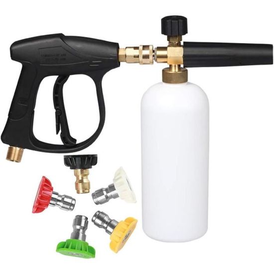 Pistolet Haute Pression Avec Canon à Mousse Kebtek - Compatible Nilfisk/Bosch - 5 Buses Incluses - Pression Max 5200 PSI - 2