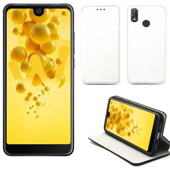Etui coque Wiko View 2 blanc Housse pochette