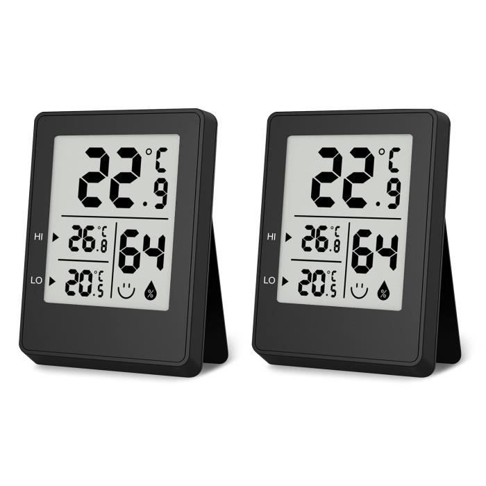 2 PCS Thermomètre Numérique D'hygromètre Intérieur De Haute Précision, Hygromètre Intérieur Numérique, Thermomètre De Bureau Numérique Avec Moniteur | Leroy Merlin