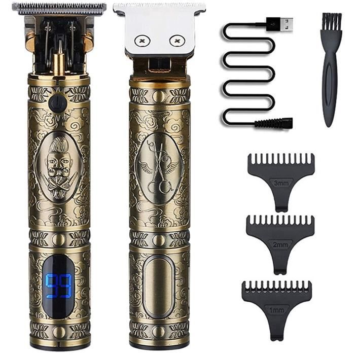 Électrique Tondeuse Cheveux Hommes Professionnelle Electrique Sans Fil Tondeuse à Barbe Trimmer Tondeuse Barbe et Cheveux pour homme