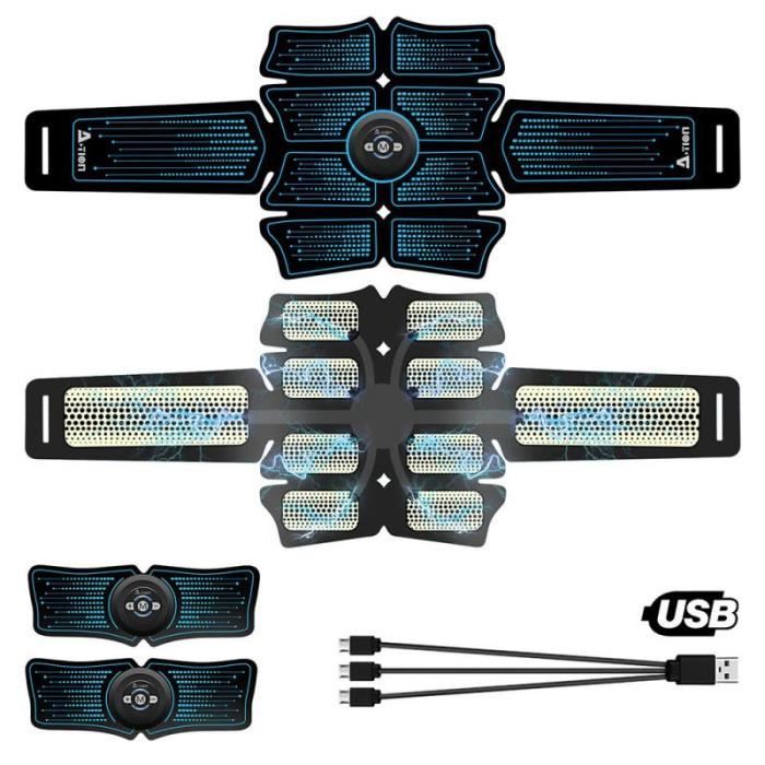 Stimulateur musculaire abdominal - Appareil de fitness musculaire rechargeable par USB