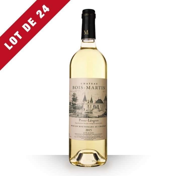 24X Château Bois-Martin 2015 Blanc 75cl AOC Pessac-Léognan - Vin Blanc
