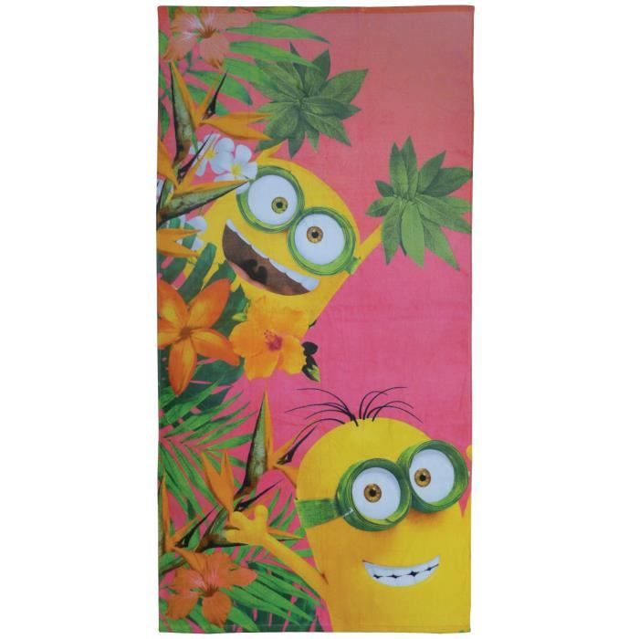 LES MINIONS FLOWERS Drap de plage Coton 75x150cm