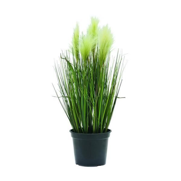Graminée artificielle, Stipe, en pot, épis blanc, 60 cm - herbe décorative - herbe synthétique - artplants