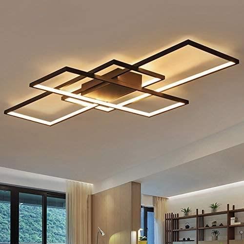 Dellemade Plafonnier LED rectangulaire à 3 ampoules - Design moderne - Noir177