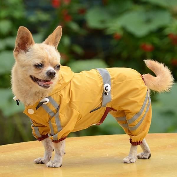 Manteau Blouson,Les plus nouveaux vêtements imperméables de chien de compagnie de chiot glissent des vêtements de - Type Jaune-XS