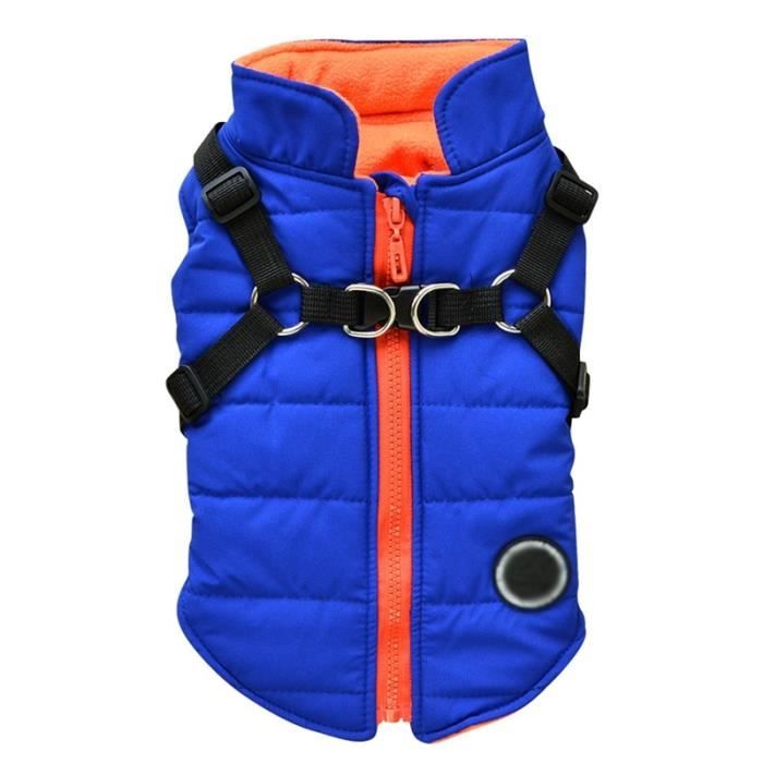Manteau Blouson,Gilet imperméable pour chien de compagnie Avec harnais, gilet Chihuahua, vêtements chauds, manteau pour - Type L-S