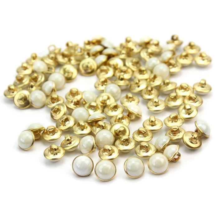 100 PCS/Lot Mignon Boutons Blanc Faux Perle D'imitation Shank Boutons pour la Couture Artisanat Embellissement