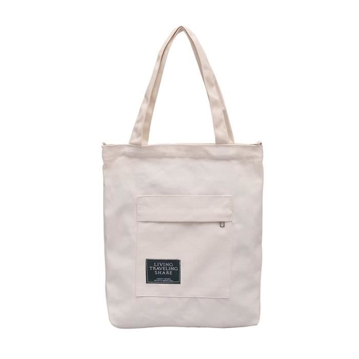 Sac shopping Tote bag,Femmes Simple sac à provisions femme toile tissu réutilisable pliable Eco épicerie fourre tout sac - Type C