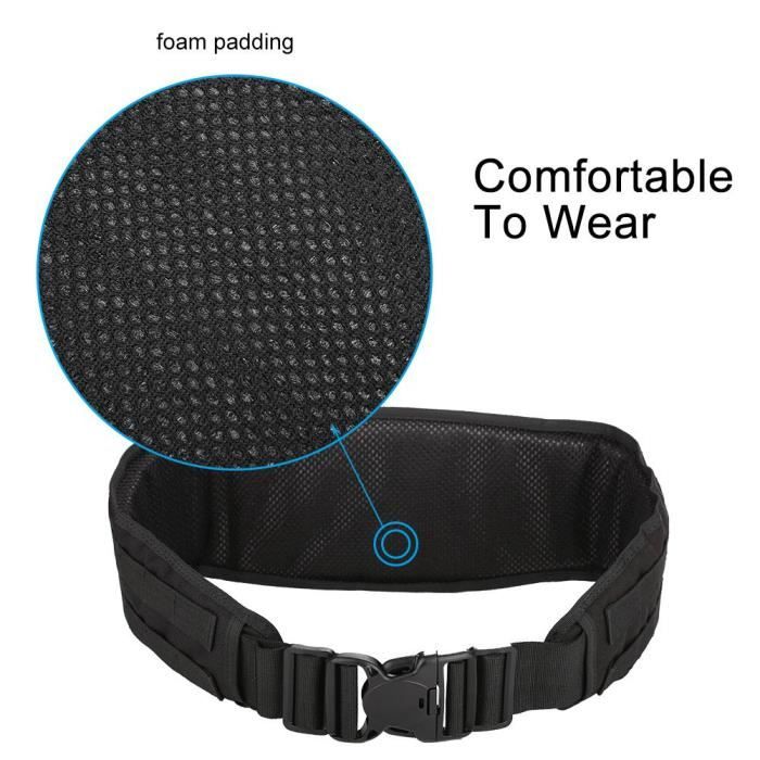 Garosa Ceinture de combat de combat Sangle de ceinture rembourrée de taille militaire légère en nylon pour le système Molle