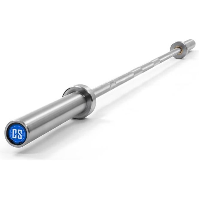 CAPITAL SPORTS Hybrid Men Pro Haltère de musculation long 2,20m - Barre olympique manchons 50 mm - Charge max. 910 kg - Acier