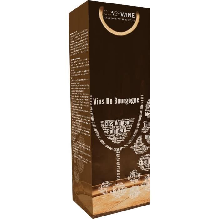 CLASSWINE Pochette pour 1 bouteille vin de Bourgogne Tonneau