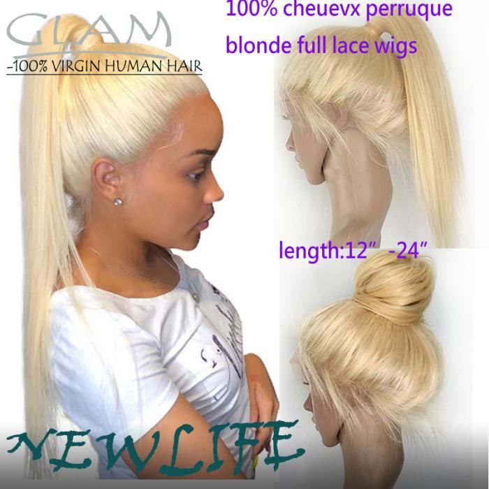 613 Honey Blonde full lace perruques de cheveux humains 24 pouces Remy Droite Brésilienne avec des cheveux de bébé