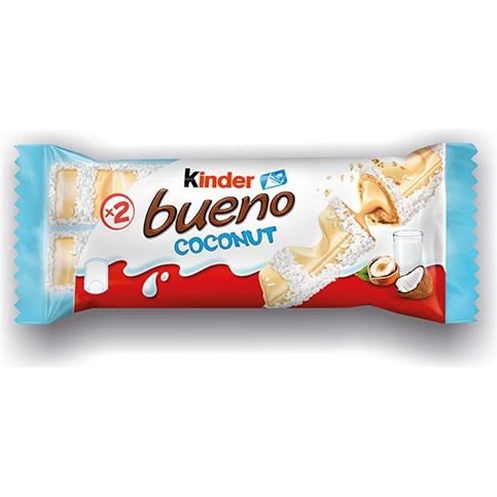 NOUVEAU Kinder Bueno Coconut 39g Barres - Lot de 10 🥥