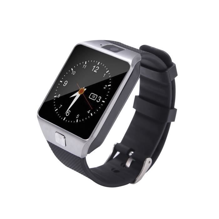 Montre connectée argent bluetooth compatible IOS et compatible android