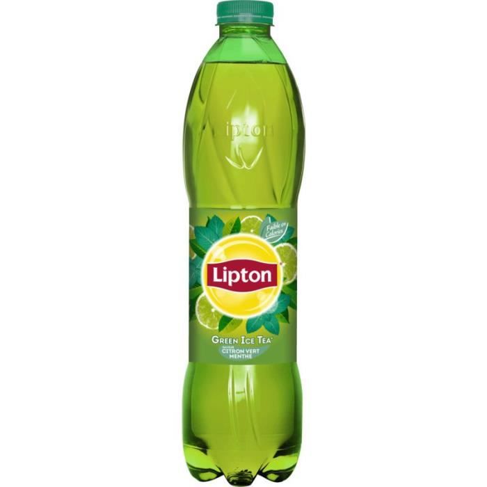 LIPTON Green Ice Tea - Saveur citron vert, menthe 1.5l