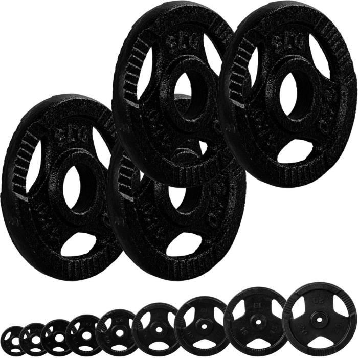 MOVIT Poids en fonte grip - Lot 4x0,75 kg - diamètre d'alésage 31 mm - noir