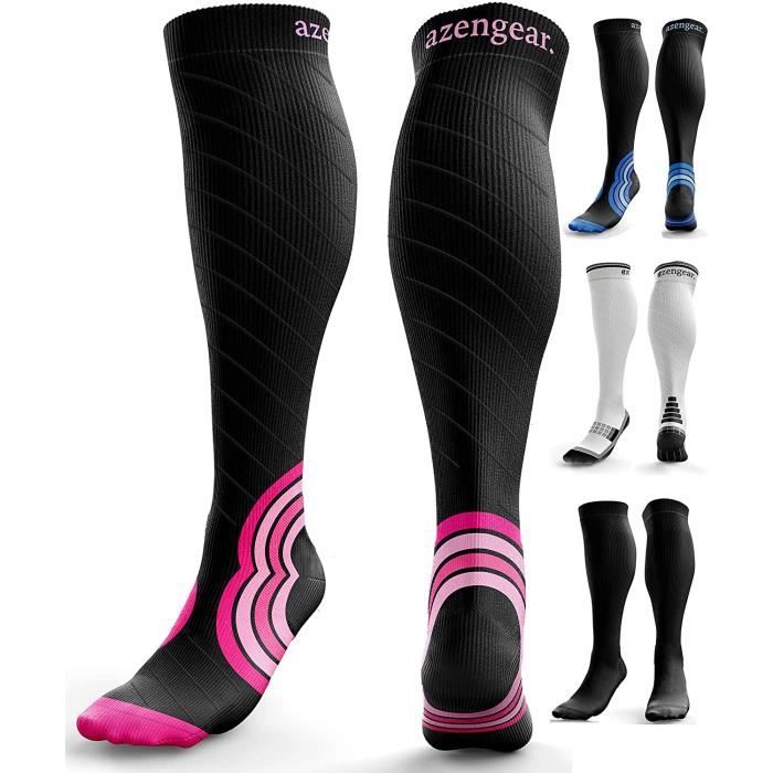 Chaussettes de Contention pour Homme et Femme (20-30 mmHg) - Chaussettes de Compression - Pro Sport - Recuperation - Anti-Thrombose