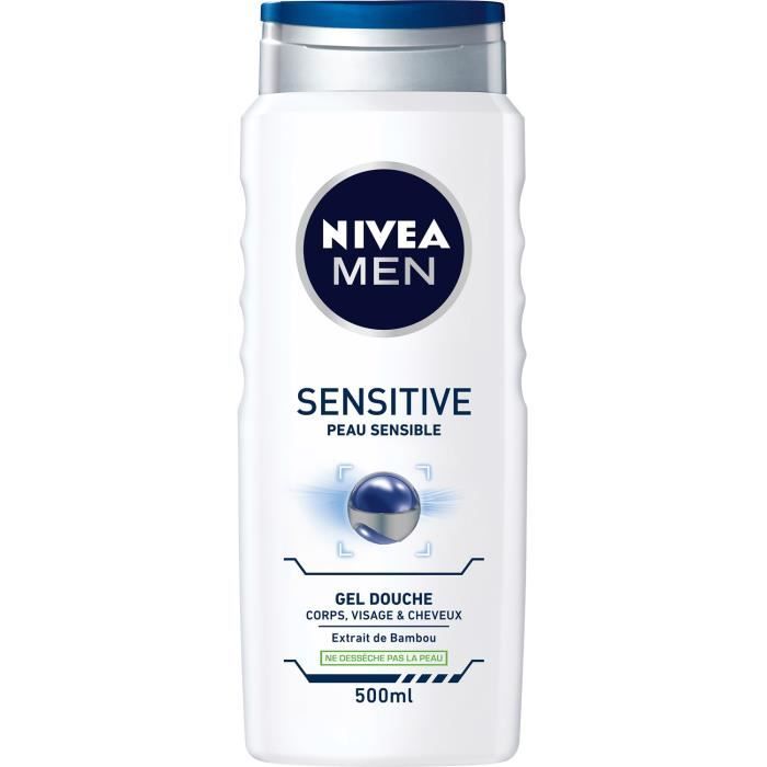 NIVEA Gel de douche Sensitive - Pour homme - Spécial peau sensible - 500 ml