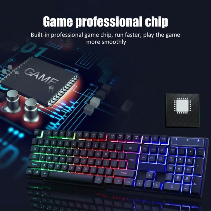 Ensemble clavier souris, adaptateur pour clavier mécanique PS4 Rainbow LED, noir