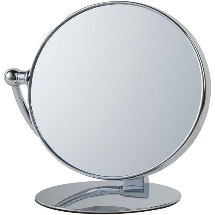 Miroir sur pied grossissant pivotant - chromé