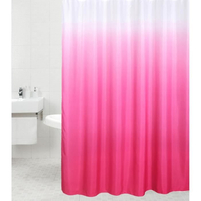 Rideau de douche Rose 180 x 200 cm - de haute qualité - 12 anneaux inclus - imperméable - effet anti-moisissures